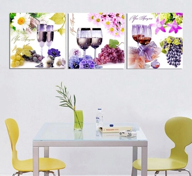 5D Diamond painting Wine Glass Life Fruit Series Triplets