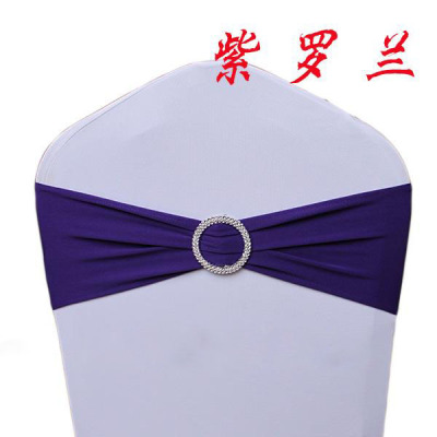 Zheng hao hotel wedding supplies free tie bow diamond ring decoration with elastic chair cover chair back wedding props