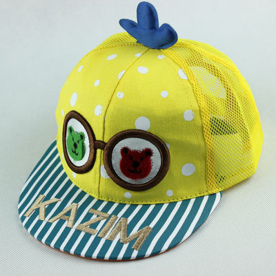 Breathable baby children's Sun Hat glasses pattern hats summer hats for boys NET