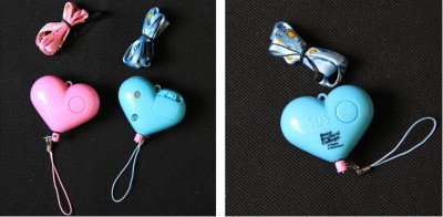90DB heart-shaped personal silent alarm lady Wolf alarm wholesale with lighting function