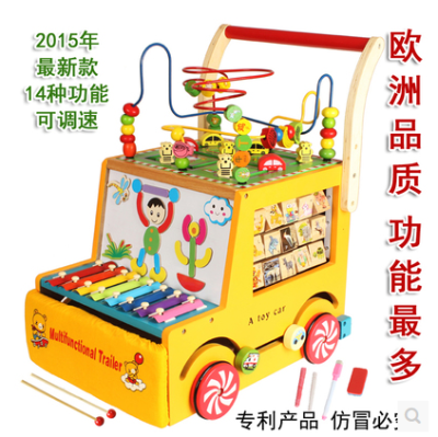 New multi-function large wooden beading promoted 100 treasure box baby toys multi-function