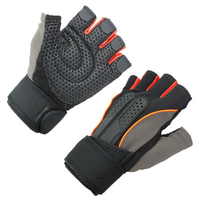 Wholesale fitness half finger riding gloves-wound wrist gloves
