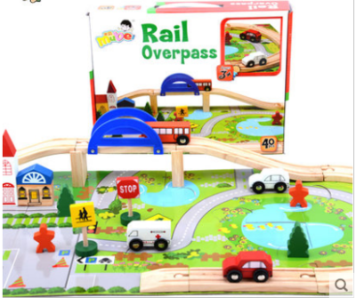 Urban overpass rail transit combination of children and children wooden yizhi toys