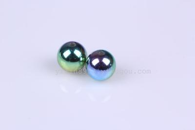 ABS12MM round beads electroplated in three colours