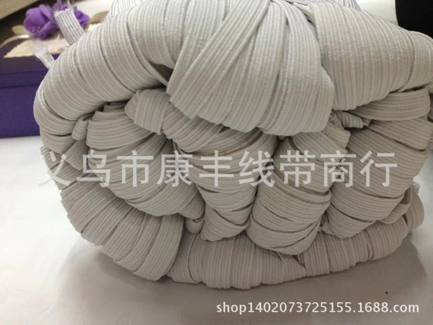直销0.8国产服装辅料织带黑白色 弹力绳橡胶 袖套松紧带
