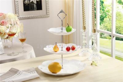 Fruit plate crystal Fruit plate candy plate cake plate dry Fruit plate ceramic plate hollow Fruit plate