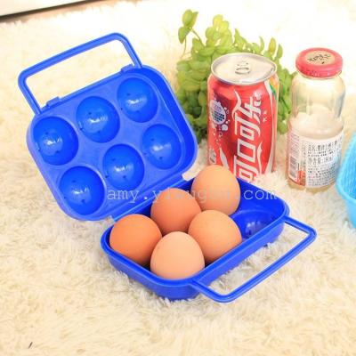 Portable Outdoor picnic 6 Pack egg egg holder storage box eggs are not afraid of breaking the plastic