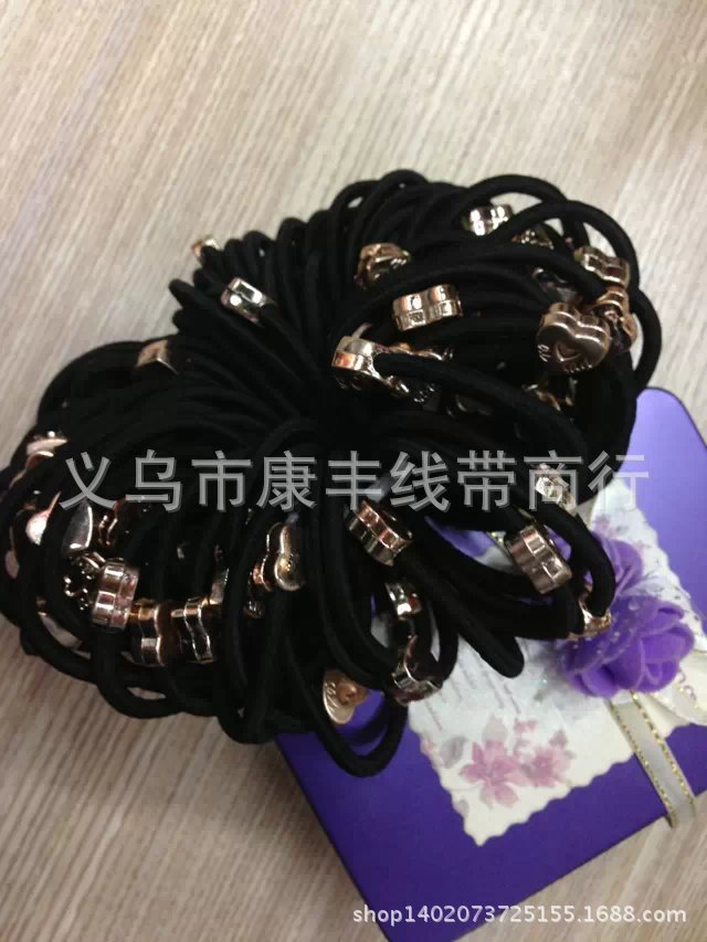 直销韩版进口 经典款发饰 金扣发饰 儿童发饰头绳弹力带