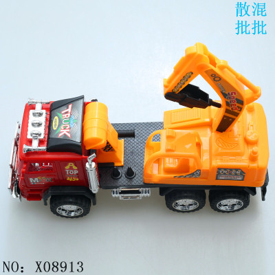 Toy inertia toy engineering vehicle drilling car six wheel drill car toy