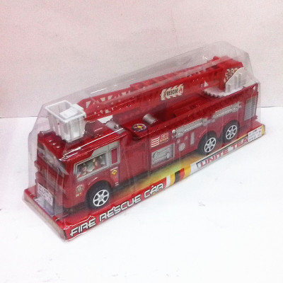 P plastic children's toys cover friction toy fire truck ladder fire truck toy
