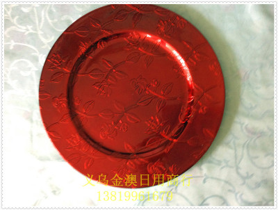 Gold plate Christmas plate, plastic disc.