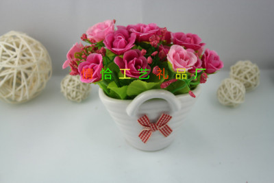 Ceramic hanging basket of small living room table decorative flowers of Rose Bud set ideas shelf display bonsai