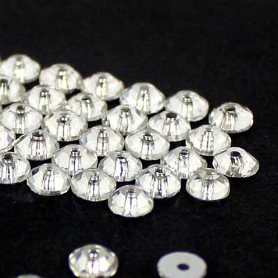 Crystal Clear Strass For Fashion Round Glass Rhinestones For Bridals Dress High Shine Sew On Crystal Clear Strass
