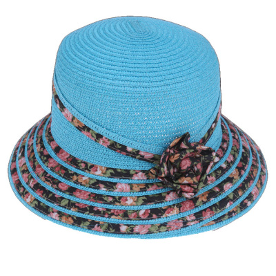 Korean version of the flower lamp Cap floral stripe sun visor Hat summer Hat Cap