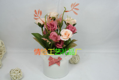 Desktop decorative flower pot Ou Dianmei the living room sets small binaural creative shelf decoration