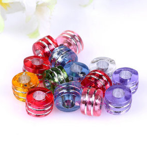 Accessories wholesale multi-color acrylic 6*9 silver bead manufacturers direct sales