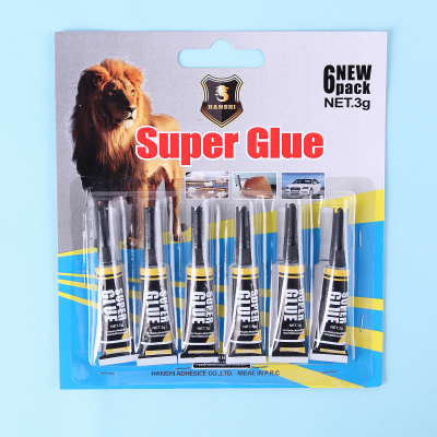 6PC instant glue 502 glue adhesive glue a small fierce lion ab