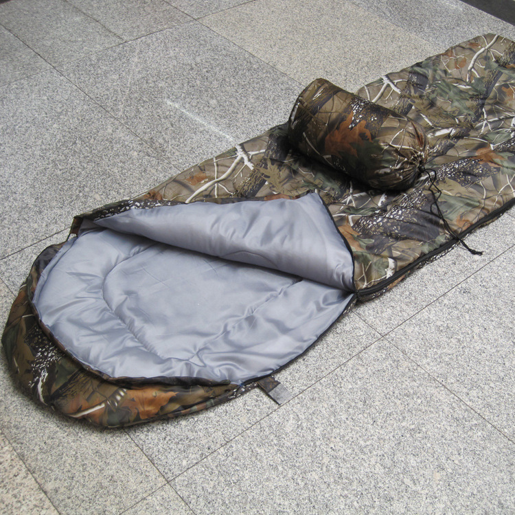 厂家供应信封大花迷彩睡袋 户外ACU迷彩睡袋野营保暖加厚防寒睡袋