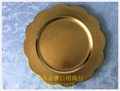 Factory Outlet Christmas plate, plastic plate, dinner plate, tray, chassis, gold plate