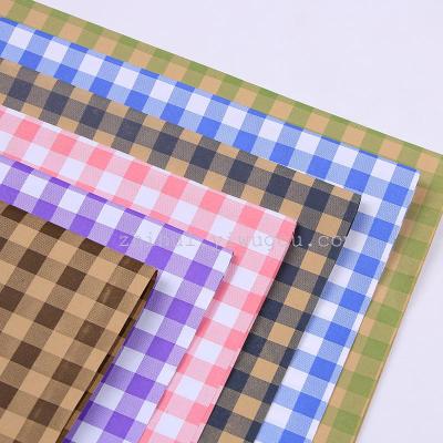Manufacturer direct shot waterproof flower wrapping paper, high - grade flower bundle packaging small grid fancy paper and dyeing paper wholesale