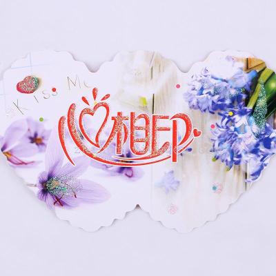 New hot selling flowers bouquets double heart CARDS fashion elegant greeting CARDS wholesale