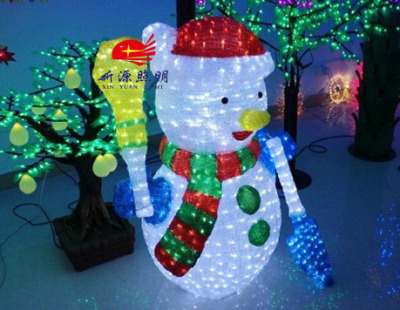 Acrylic material LED lights Christmas snowman acrylic snowman Christmas decoration deer cart