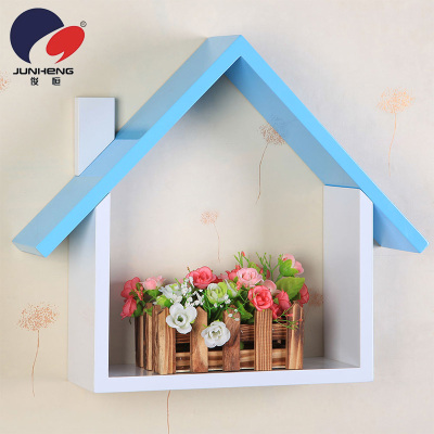 Romantic cottage creative grid partition wall mount racks TV background wall decoration 1508