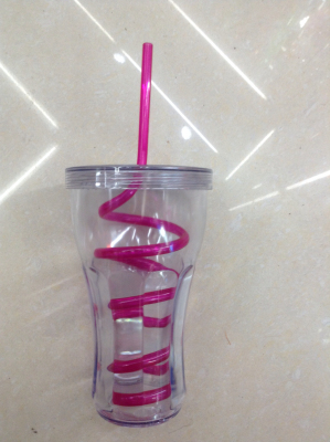 Hot 500ML two-tier green plastic sippy cups