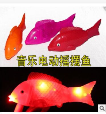 A popular simulation of free fish flash music electric night market listing products luminescent toys wholesale