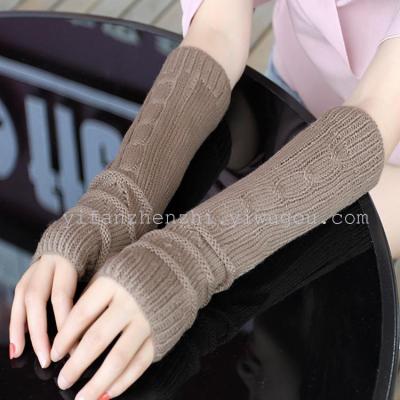 Knitting triangle long gloves Half Finger arm sets factory direct wholesale