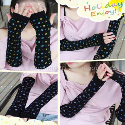 Korean fashion knit patterned a lot of gloves fashion one arms factory direct wholesale