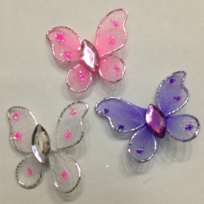 Factory outlets stocking glitter pink butterfly large wholesale 2.5CM