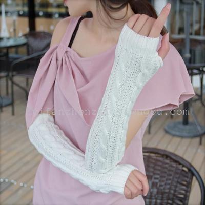 Korean fashion knit eight stitches long finger gloves fashion arm covers factory direct wholesale