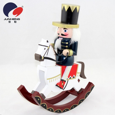 Walnut Rocking Horse Hand-Painted Wooden Nutcracker Crafts Decoration Decoration Gifts Bj1402