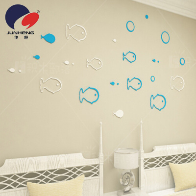 New creative home stereo 3D bubble fish wall decorative wall stickers mural decoration 0355
