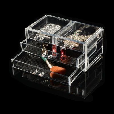 Guan Yu multi-layer crystal transparent cosmetics skin care cosmetic cotton pad tools jewelry box storage box