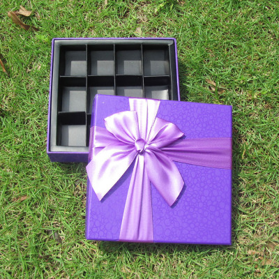 Purple Romantic UV crystal printing 12 boxes of chocolate box candy box creative bow gift box