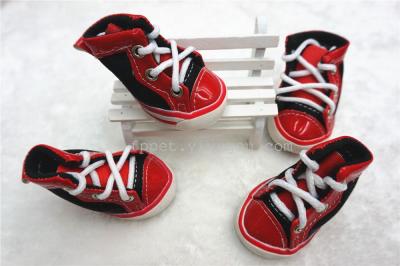 Pet canvas dog shoes sport shoes sport shoes black red lace, dog shoes 6