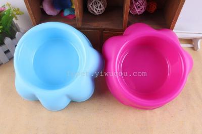 Circular pumpkin bowl of pet dog bowl plastic single bowl of non slip dog bowl of pet supplies 2