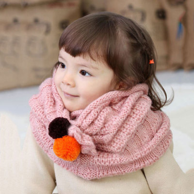 Winter children's double twist warm baby bib collar