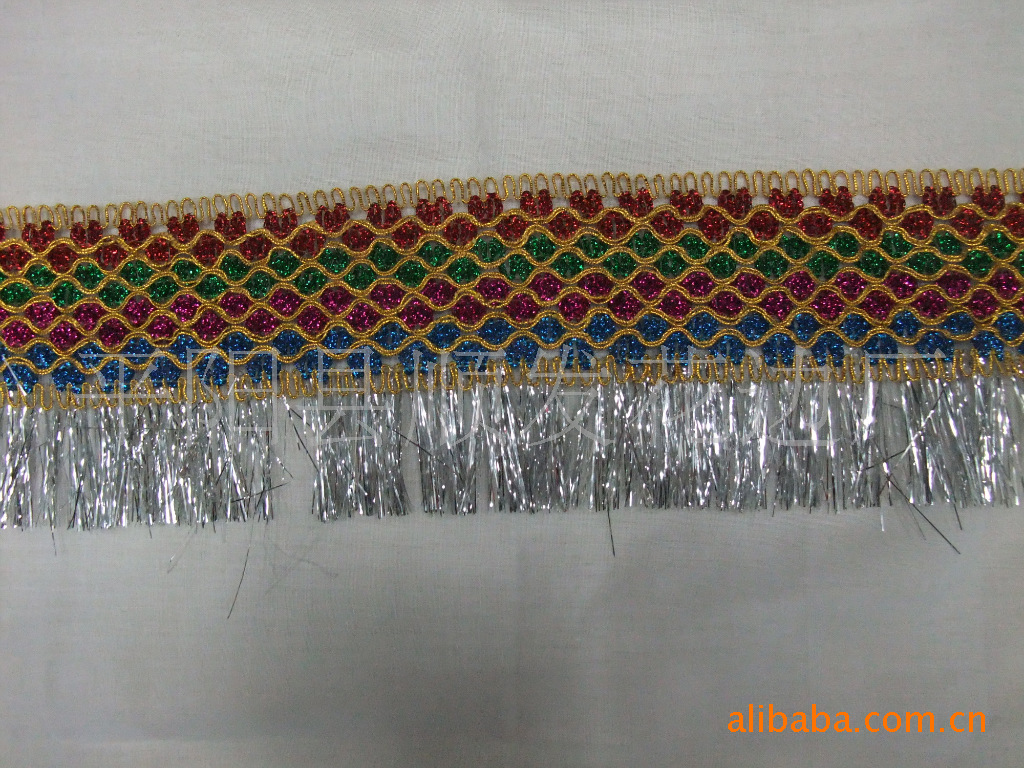 【厂家直销】 供应花边 供应多彩丝花边排须