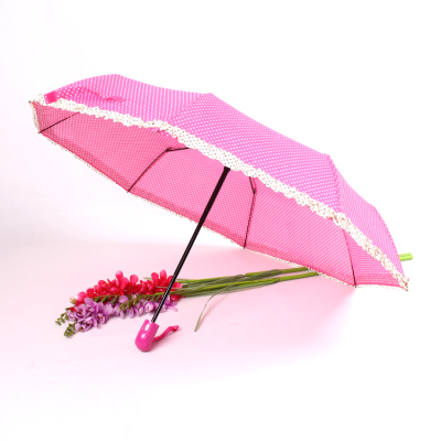 Automatic skirt umbrella blue pink umbrella ladies polka dot umbrella folding umbrella custom wholesale