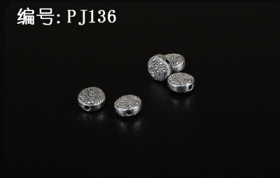 PJ136 Tibetan silver beads Tibetan silver necklace beads faceted isolation accessories DIY accessories