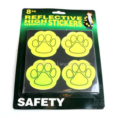 Reflective material car sticker bike safety reflective footprints stickers