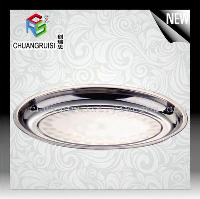 egg-shaped plate stainless steel oval plate egg-shaped dish fish dish