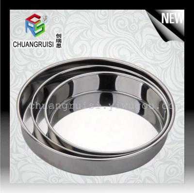 stainless steel 3pcs cake tray cake plate set
