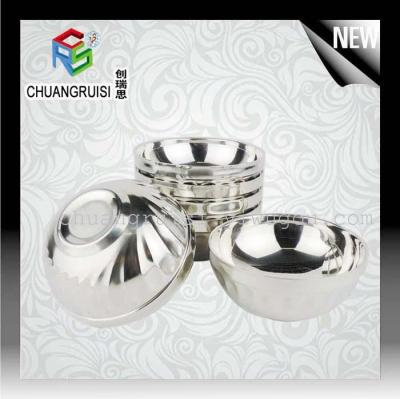 Wholesale stainless steel double wall bowl rice dishes/bowls children's bowls