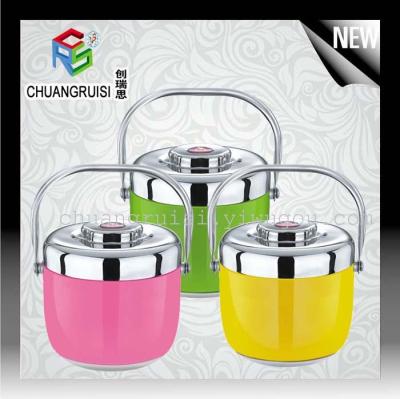 Stainless steel European-style insulated lunch box colorful lunch box