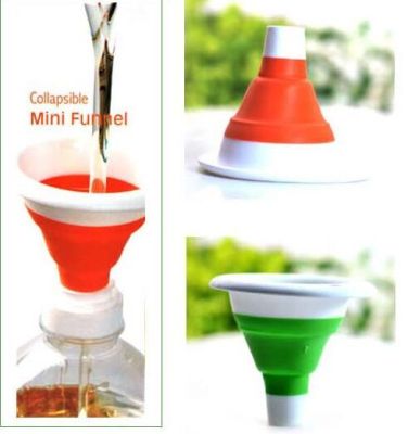 Home essential silicone portable retractable mini funnel small funnel