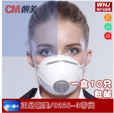 Beauty mask 8228-3 with respiratory valve face mask against PM2.5 smog masks N95